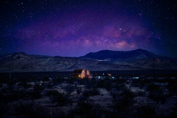 Wall Mural - Milky Way at night in autumn ,