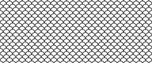 Outline Fish Scale Seamless Pattern.hand Drawing Fish Skin Pattern