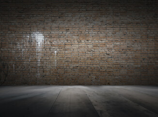 Canvas Print - old interior with brick wall