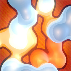 Aufkleber - Flat floating glowing blobs. Shiny background. 3d rendering digital illustration