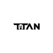 Titan word mark, negative space. Logo design.