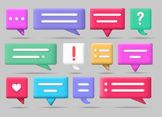 Wall Mural - messaging 3d balloons