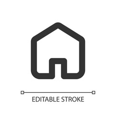 Sticker - Home pixel perfect linear ui icon. Open website homepage. Shortcut. Return to home screen. GUI, UX design. Outline isolated user interface element for app and web. Editable stroke. Arial font used