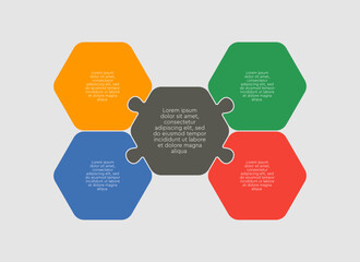 Poster - Vector diagram infographic process on 4 steps