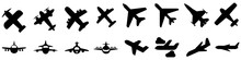 Airplane Icon Vector Set. Aircraft Illustration Symbol Collection. Plane Sign. Fly Logo.