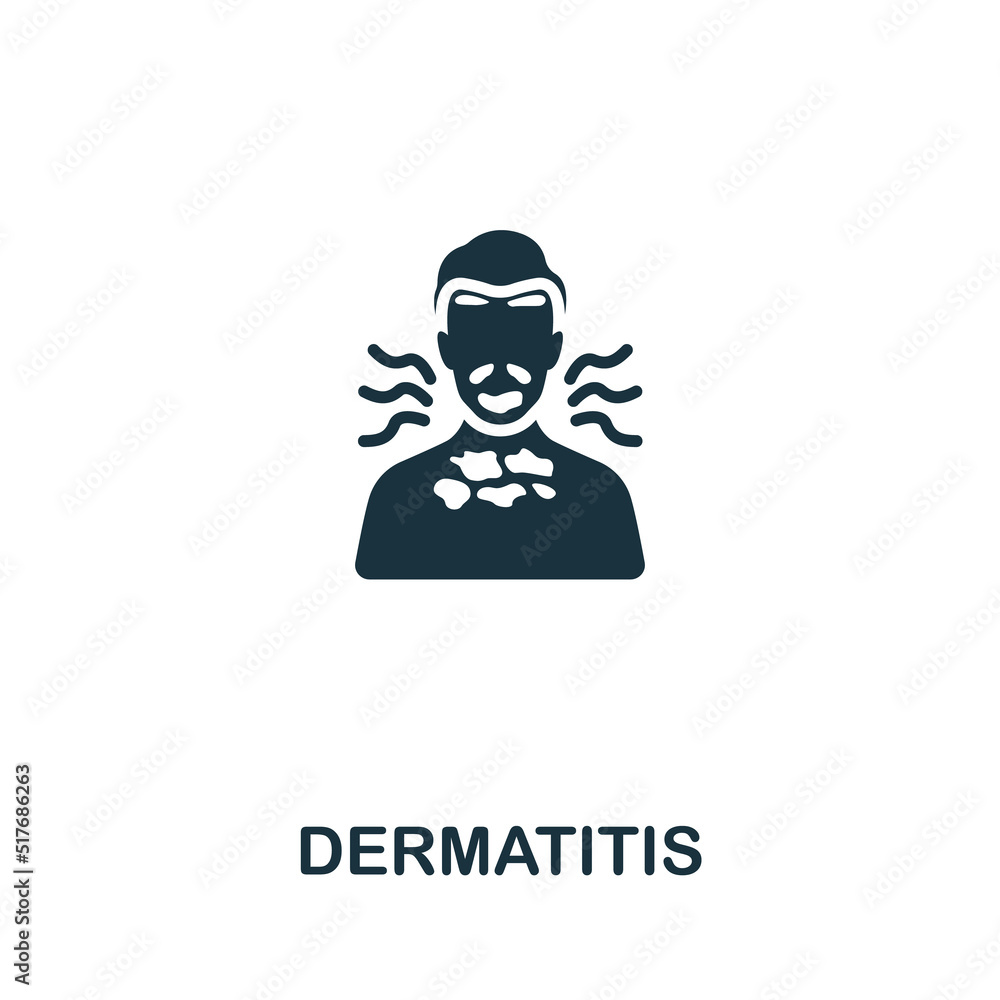 Dermatitis icon. Monochrome simple Allergy icon for templates, web ...