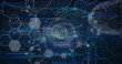 © vectorfusionart - Image of network of connections and data processing over digital brain