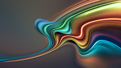 Waves of Bright Multicolored Chrome