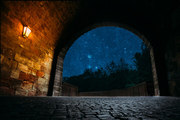 Wall Mural - a night light in the end of a tunnel