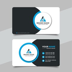 Wall Mural - blue modern creative business card and name card, horizontal simple clean template vector design