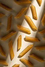 Top View Of Pattern Of Raw Pasta