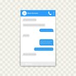 © Alex - Chat interface with messaging bubbles. Sms messages. Speech bubbles. Short message service bubbles. Transparent background. Vector illustration.