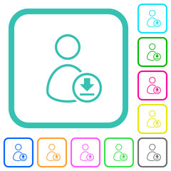 Sticker - Download user account outline vivid colored flat icons