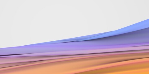 Wall Mural - Abstract gradient blue-orange background with fabric flying. Fashion background. 3D render