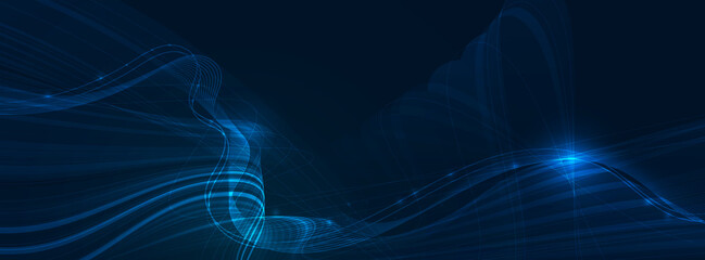 Wall Mural - vector abstract lines pattern design and light effect. high speed movement and motion blur over dark