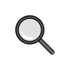 magnifying glass or search icon, vector graphics white background, search, zoom, research