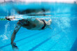 © vadimdem - Underwater shooting of a swimmer in a swimming pool