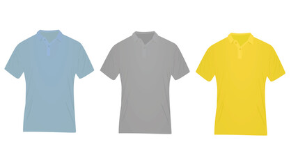 Wall Mural - Yellow, grey and blue t shirt. vector