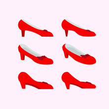 Red Women Shoes Design Vector Illustration