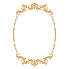 luxury gold floral label frame