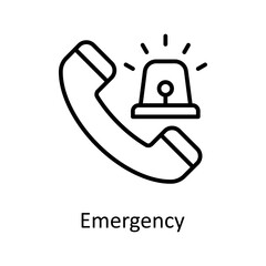 Emergency vector outline Icon Design illustration. Medical Symbol on White background EPS 10 File