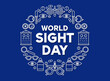 Deep blue background of World Sight Day illustration on healthcare icon element. Vector eps 10.