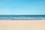 Picturesque view of beautiful sea and sandy beach on sunny day