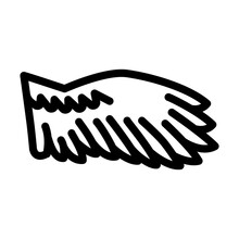 Birds Wing Line Icon Vector. Birds Wing Sign. Isolated Contour Symbol Black Illustration