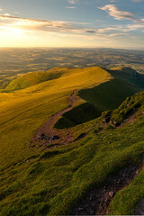 stunning sunset, golden hour at pen y fan brecon beacons south wales uk