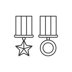 Wall Mural - medal of military valor line icon. editable stroke
