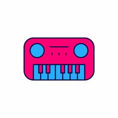 Wall Mural - Filled outline Toy piano icon isolated on white background. Children toy. Vector