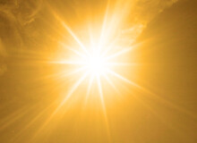 Shining Orange Sun Heat Wave Background
