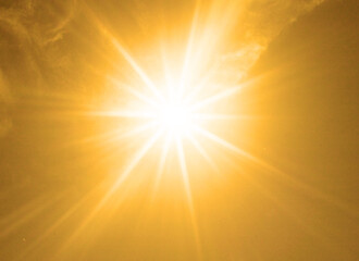 shining orange sun heat wave background