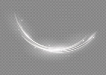 Wall Mural - white blur trail wave, wavy line of light speed