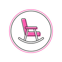 Sticker - Filled outline Rocking chair icon isolated on white background. Vector