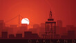 Oakland Low Sun Skyline Scene