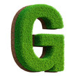 letter G of the alphabet in grass in 3d render