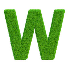 Wall Mural - letter W of the alphabet in grass in 3d render