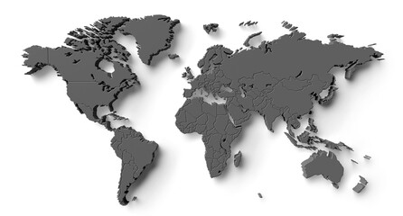 Wall Mural - world map in 3d render