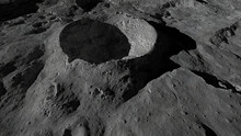 Moon Surface, Crater In Lunar Landscape Background