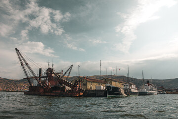 Harbour in the Lake Titicaca