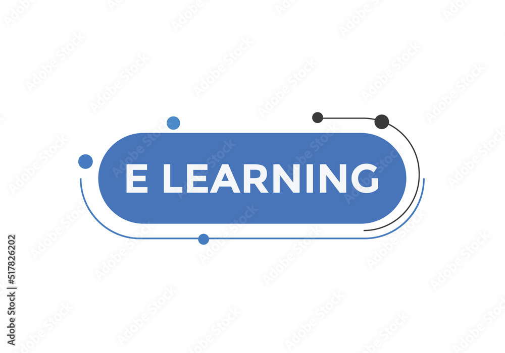 E learning Colorful web banner. vector illustration. E learning sign icon.