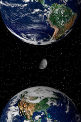 Wall Mural - earth, moon and stars