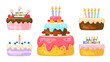 © peiyang - Birthday cake collection in vector illustration
