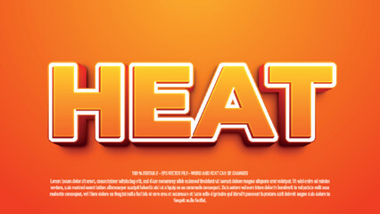 Wall Mural - Heat 3d style editable text effect