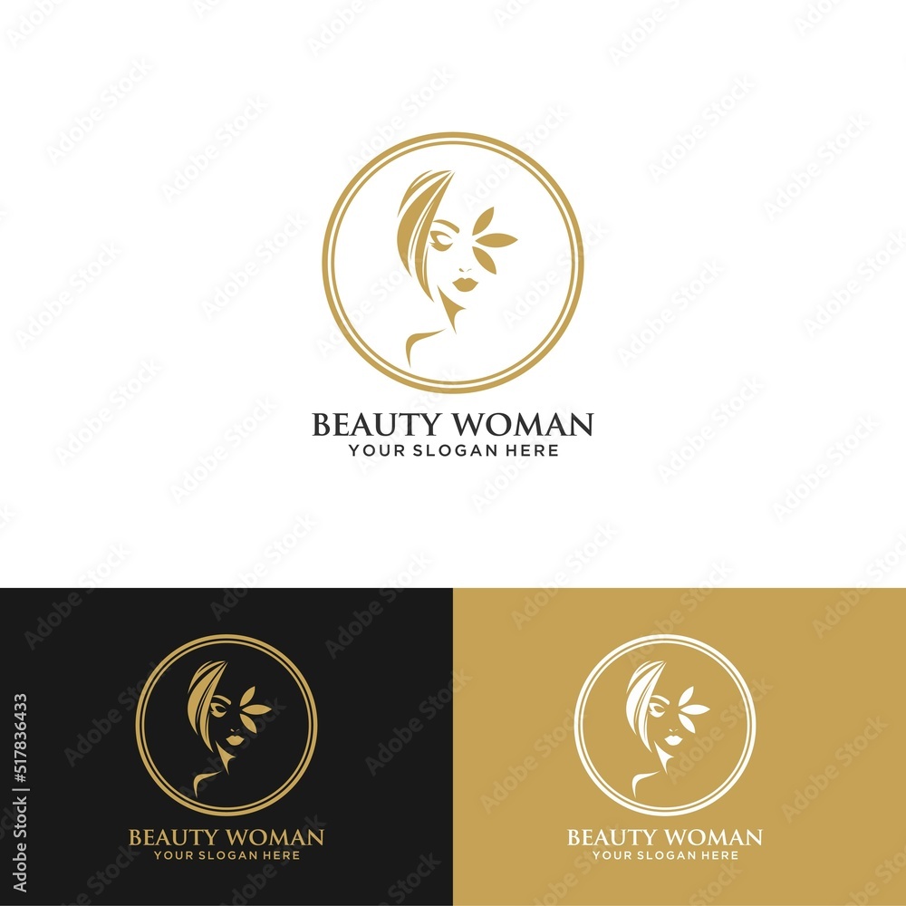 Woman face logo icon vector. Woman face logo design vector illustration ...