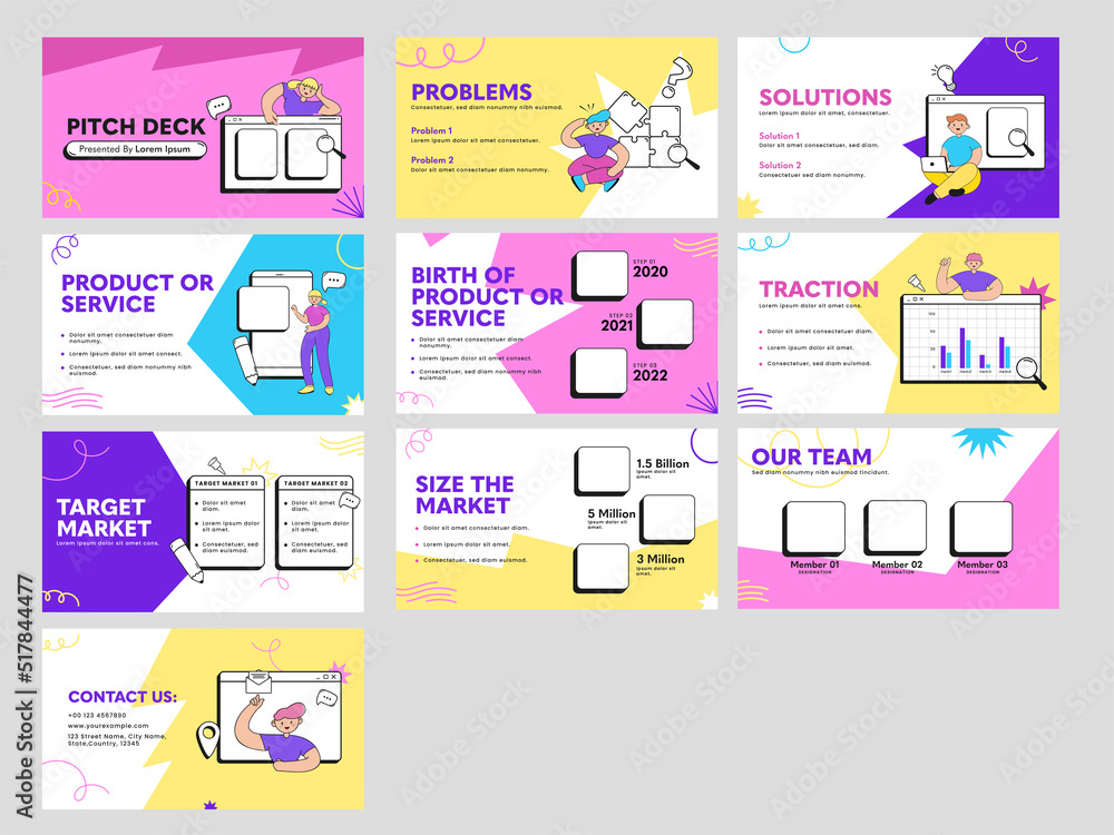 Presentation Pitch Deck Template Or Brochure Guide Slide Collection For ...