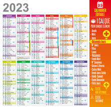 Calendrier 2023 - Template Multicalques Modifiable