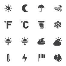 Forecast Weather Vector Icons Set
