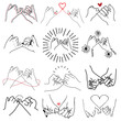 Hand drawn  pinky promise concept set